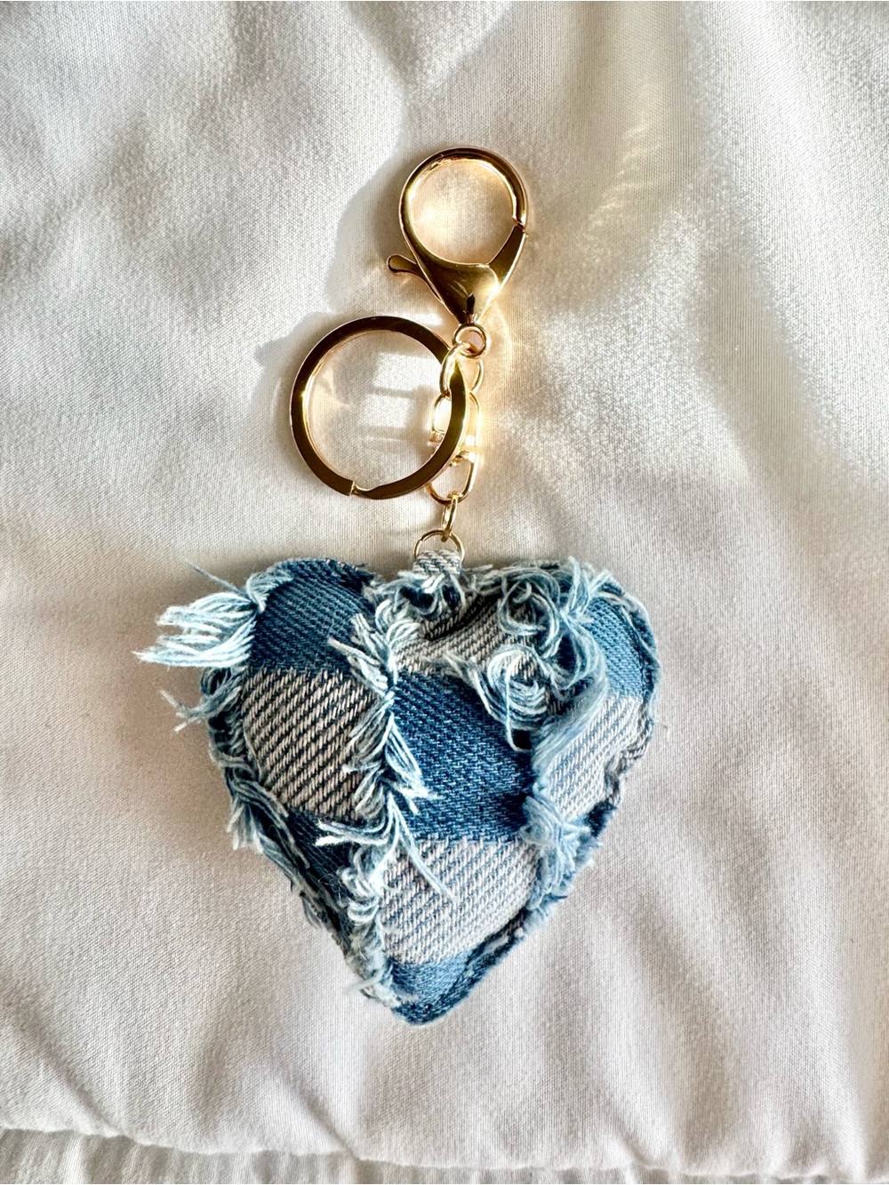 FREE with purchase Blue Denim Heart Bag Charm